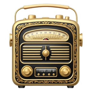 black and gold radio sticker
