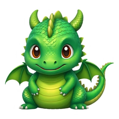 fat choncc baby green dragon sticker
