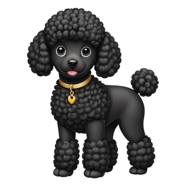 elegant black french poodle with curly fur sticker