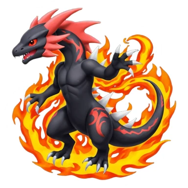 Splash-patterned emotional sparky sparky boom boom painful Darkrai-Guilmon-Salandit-Yveltal-Pokémon-Fakémon-fusion-hybrid-creature sticker