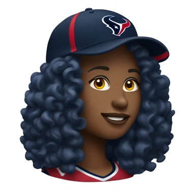 HOUSTON TEXANS baseball hat woman with long curly hair  sticker