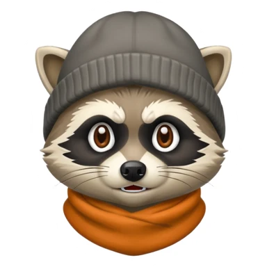 Angry Raccoon bandit with beanie hat sticker