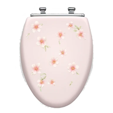 Light pink floral toilet seat  sticker