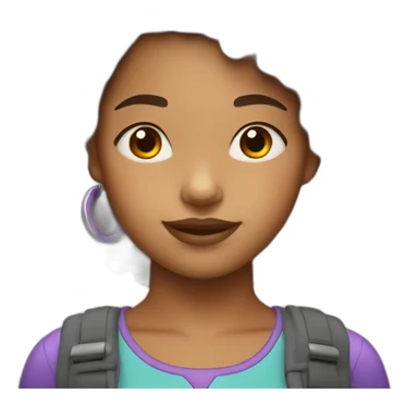 a mixed young girl with poofy hair and hoop earrings sticker
