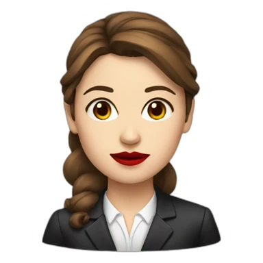brown hair and red lips young female lawyer sticker