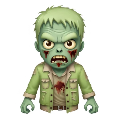 angry zombie with tattered clothes sticker