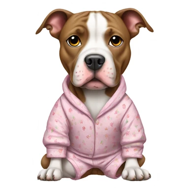 Pit bull in pajamas sticker