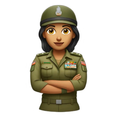 indian army woman soldier sticker