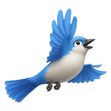 A blue bird flying in the air sticker
