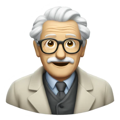 Old professor with glasses making money rain sticker