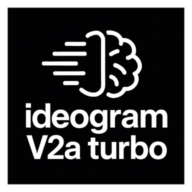 recreate this logo with text of "ideogram V2a turbo", MAKE IT FIT IN SQAURE  sticker
