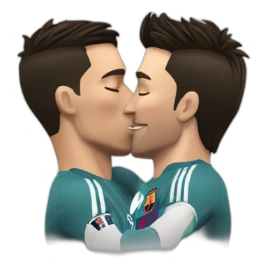 cristiano ronaldo kiss lionel messi sticker