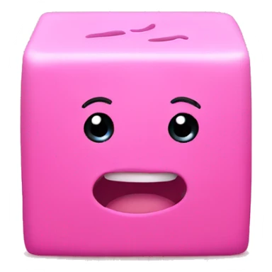 Pink cube with hands and feet.
 Cute sticker