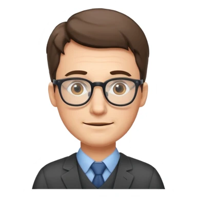 male teacher with glasses, friendly sticker
