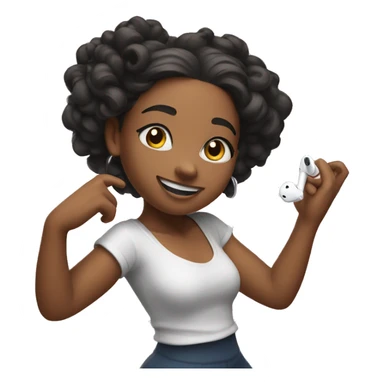 Dancing girl whit AirPods  sticker