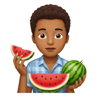 Black person eating watermelon and fried chicken sticker