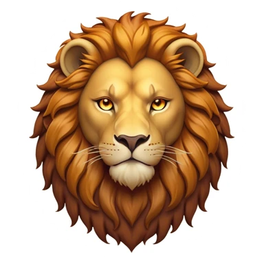 Cinematic Noble Lion Portrait Emoji, Poised and regal, with a powerful, muscular build and a majestic, tawny mane, deep-set soulful amber eyes, Simplified yet sharp and sophisticated features, highly detailed, glowing with a warm, dignified glow, high shine, intelligent and fierce, stylized with an air of wild majesty, focused and attentive, soft glowing outline, capturing the essence of a watchful and confident king, so majestic it feels as though it could roar out of the screen with effortless authority! sticker