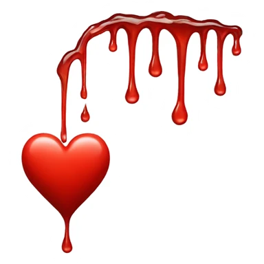 Red heart halfway filled dripping  sticker