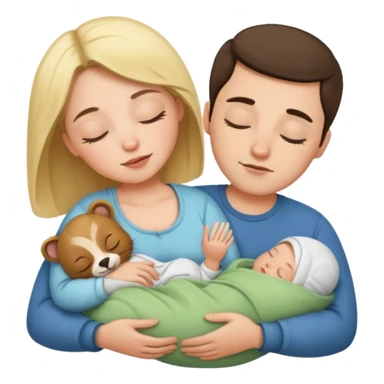 Femme Marie, homme Joseph, et le petit bébé Jesus, et les animaux font tous dodo sticker