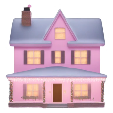 Big House with pretty light pink Christmas lights  sticker