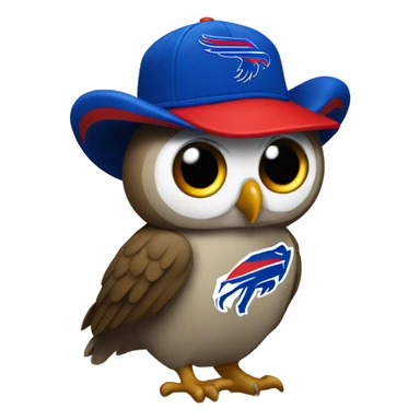 Owl with Buffalo Bills hat sticker