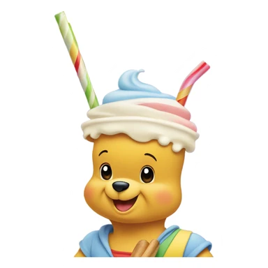 Winnie the Pooh with a milkshake  sticker
