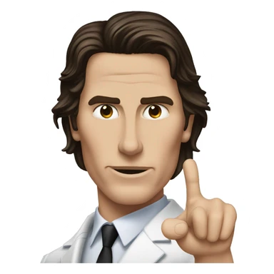 Christian Bale from American Psycho holding his hand in the shape of an L on his forehead. sticker