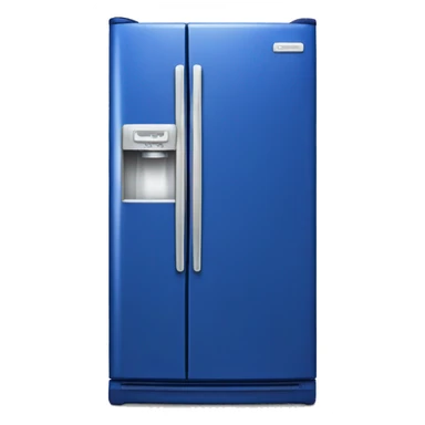 Realistic cobalt blue fridge isolated.  sticker