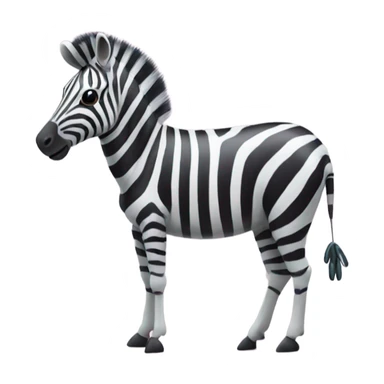 Zebra with a shrimp sticker