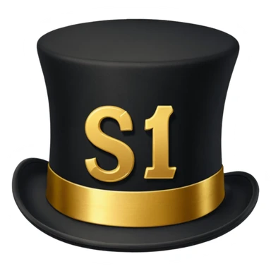 top hat with "$" print sticker