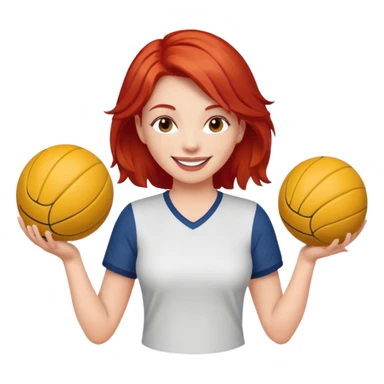 woman who play ball with red hair sticker