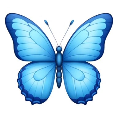 Bisa buat emote kupu-kupu versi warna biru ga? Tolong buatin dong..( 🦋) yang ini, versi birunya  sticker