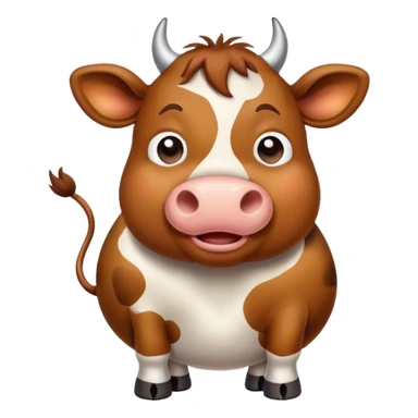 Hungry cow with a rumbling stomach sticker