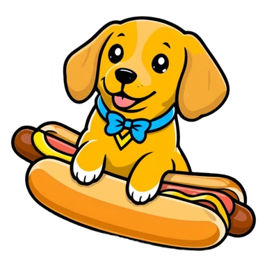 Winner dog in a hot dog bun  sticker