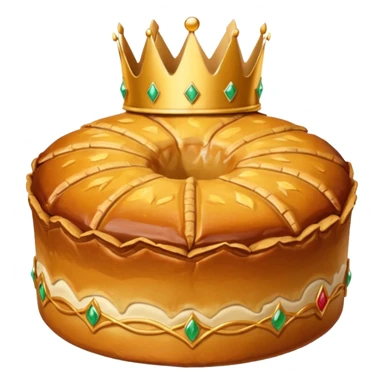 galette des rois avec couronne sur le dessus. Pour un emoji slack. sticker