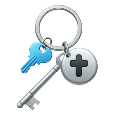 una llave con un llavero que diga PS sticker