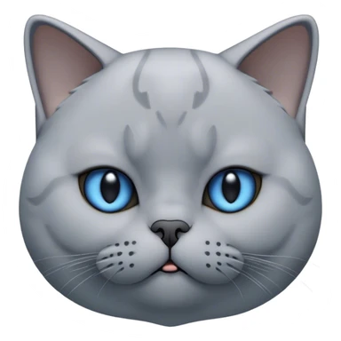 Cinematic Bored Grey British Shorthair Cat Portrait Emoji, Head tilted with a scrunched, utterly disinterested expression, sleek soft grey fur with subtle blue undertones, Simplified yet sharp features, highly detailed, glowing with a dull, indifferent glow, high shine, poised but exuding a sense of boredom, stylized with an air of subtle annoyance, focused yet clearly uninterested, soft glowing outline, capturing the essence of a bored yet adorably snarky kitty, so lifelike it feels like it could roll its eyes and sigh dramatically at any moment! sticker