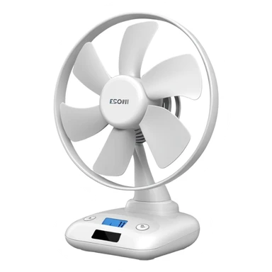 electric desk fan blowing air sticker