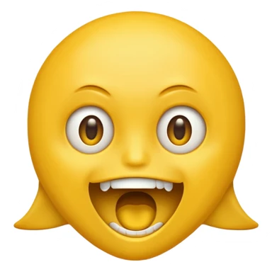 a face with a large opened mouth in emoji of whatsapp style (yellow), not humanized. The ones you generate are strange sticker