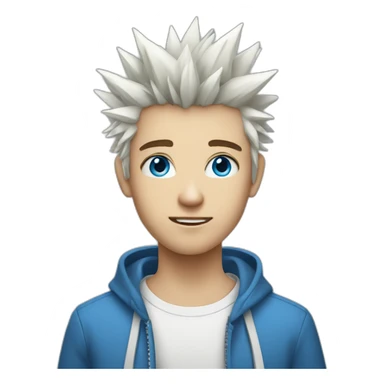 White spiky haired and blue eyed teenager  sticker