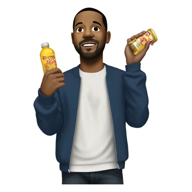 Kendrick Lamar with drake throwing mustard  sticker
