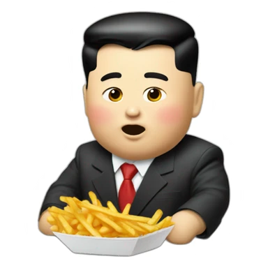 Kim jong un eating mcdonalds french fries sticker