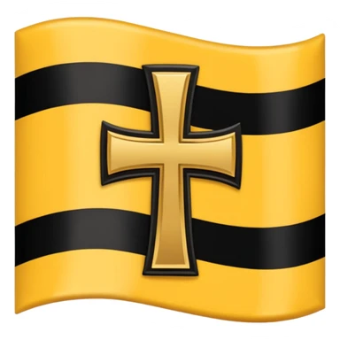 Each flag features a gold cross symbol, likely a Coptic cross, on a black and yellow background with horizontal stripes. 
 sticker