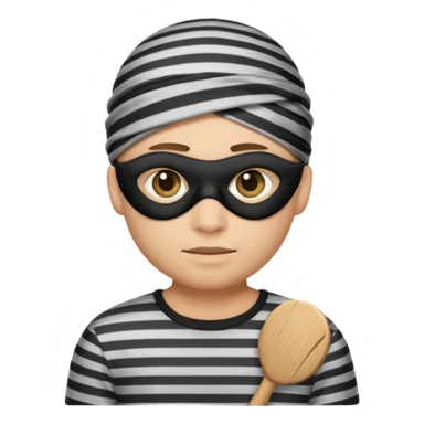 A theif robber emoji,Stripped shirt.eye mask. sticker