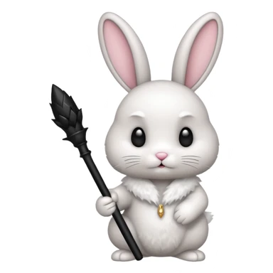 Bunny with black wand sticker