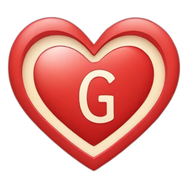 red heart with initial G inside sticker