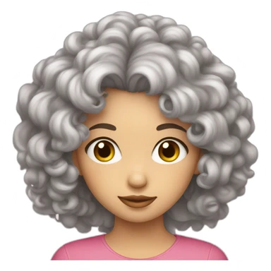 fille cheveux bouclés avec cœur dans les yeux sticker