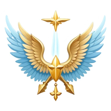 wings emblem holy saint light blue sticker