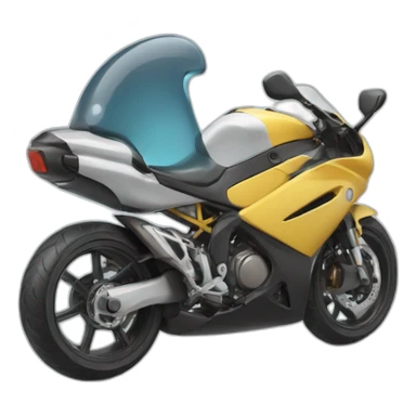 Un requin qui fait de la moto sticker