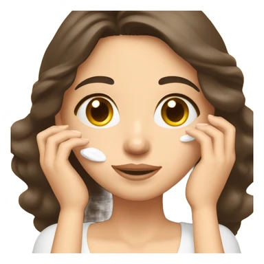 Brunette Girl applying face cream  sticker